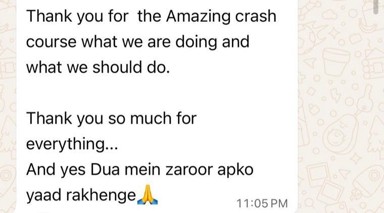 A message Vivvek Johar received after an HXN networking session