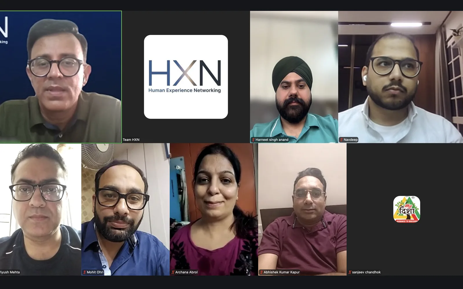 Cameras on. A live HXN webinar on Zoom.
