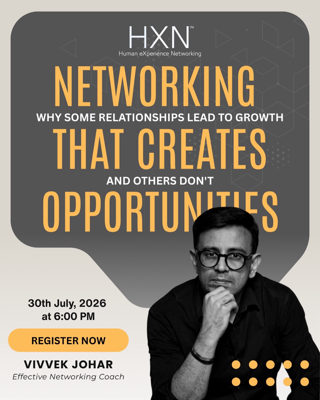 Next HXN webinar &mdash; Networking That Creates Opportunities